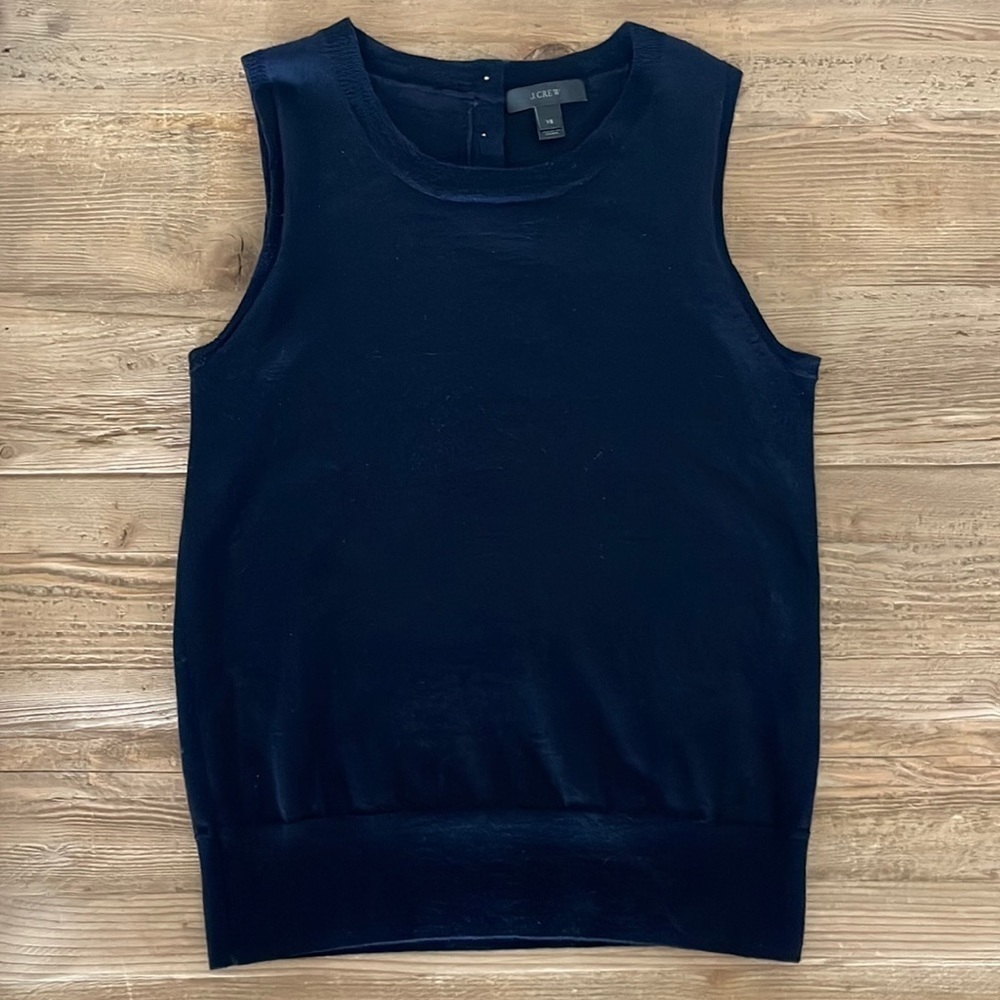 J. Crew Black Sleeveless Knit Shell